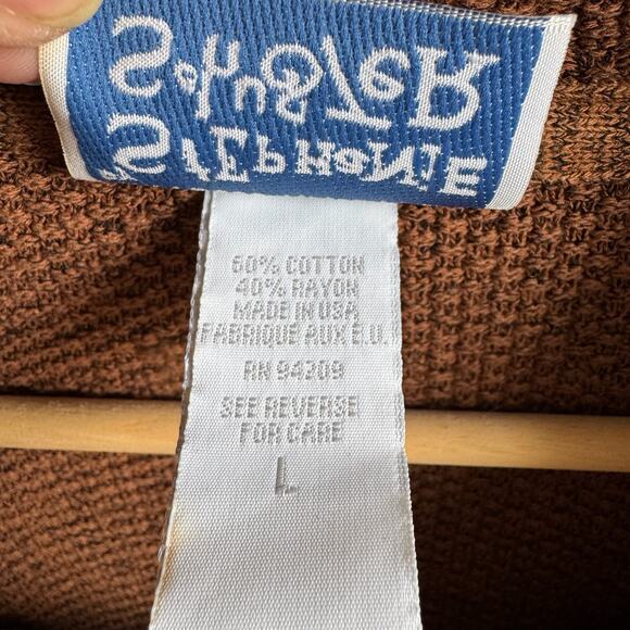 Vintage PRINCESS KNITWEAR Speckled Brown Double-Breasted Knit Cardigan Jacket - Picture 4 of 7